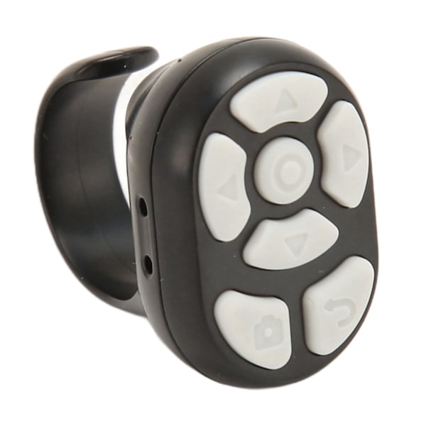 Fjernbetjening Scrolling Ring Bluetooth 5.3 APP Sidevender Kamera Lukker Fjernbetjening Selfie Knap Clicker med Opladningsetui til Mobiltelefon Sort