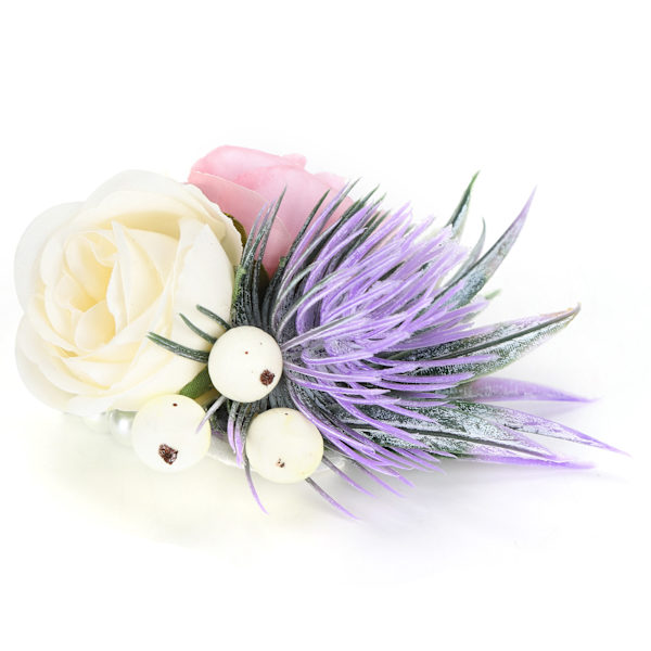 Handled Blomma Brudtärna konstgjord pärlarmband Handled Corsage Armband för BröllopRosa