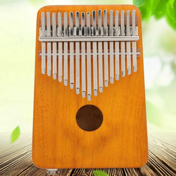 17 nycklar Kalimba Mahogny EQ Thumb Piano Inbyggd pickup med bärväska - Ren HornYellow