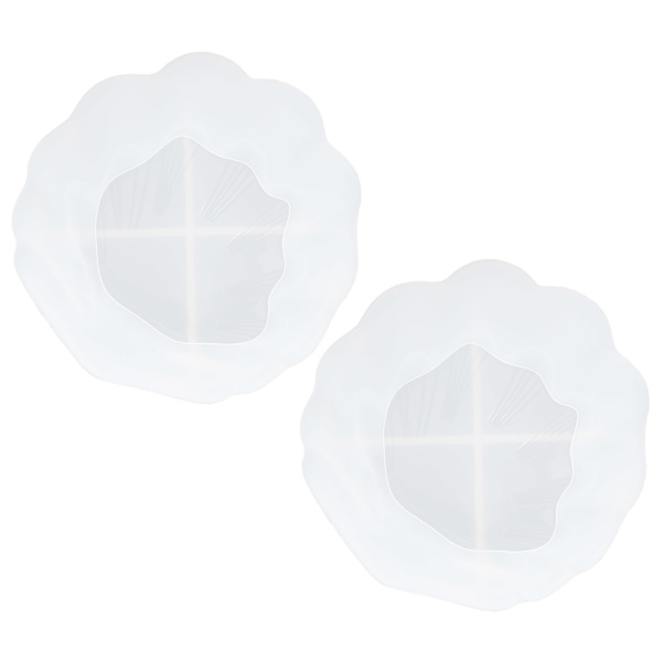 2 stk epoksyformharpiksstøpeform DIY silikonfatplatebladteksturskallspiegloverflate