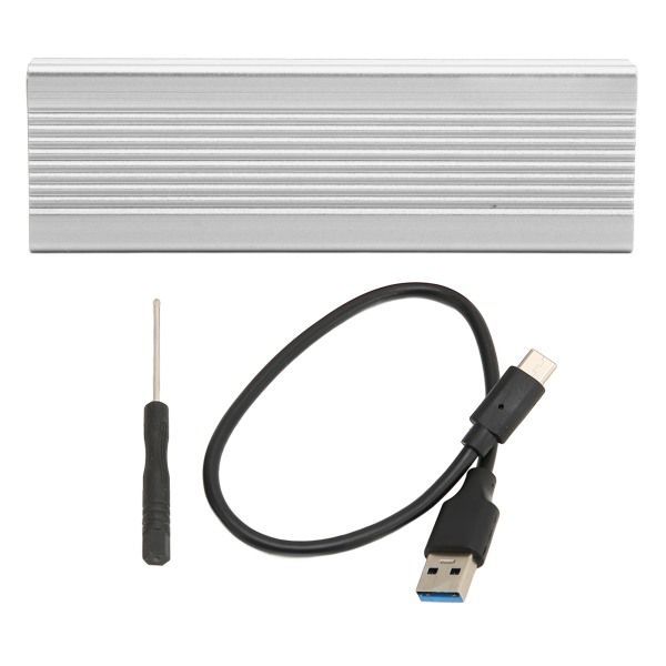 SATA M.2-hölje USB3.1 10 Gbps Ultratunn aluminiumlegering Plug and Play NVMe SSD-hölje för bärbar datoröverföring Silver