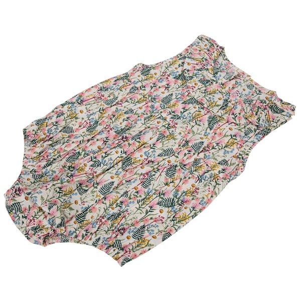 Nyfödd baby blommig jumpsuit sommar ärmlös kavajslips body för spädbarn babykläder aprikos 73cm