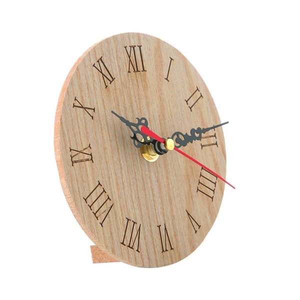 Klassisk väggklocka i trä med analog display för trädgård, hall, utomhus (12 cm)