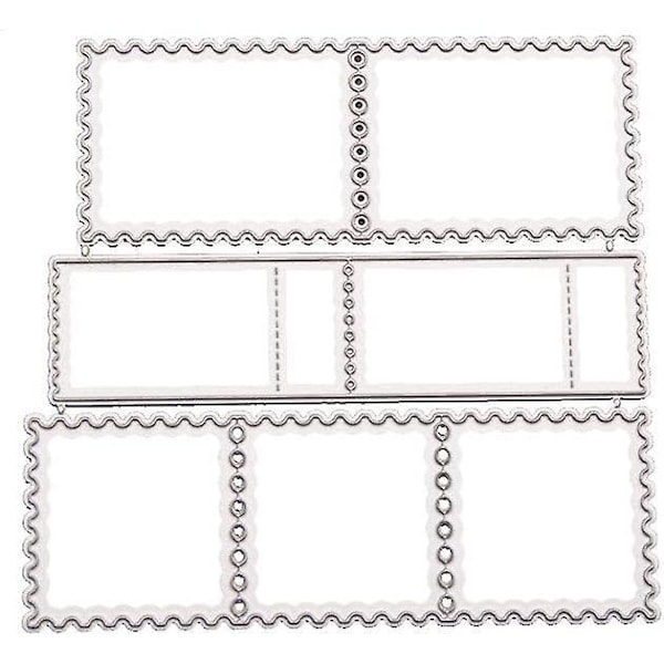 2 kpl Suorakulmio- ja Neliömetallileikkurit Leimamallit Leimakehys DIY Scrapbooking-leimaus Paperi Valokuva-albumi Koristekortit Malli