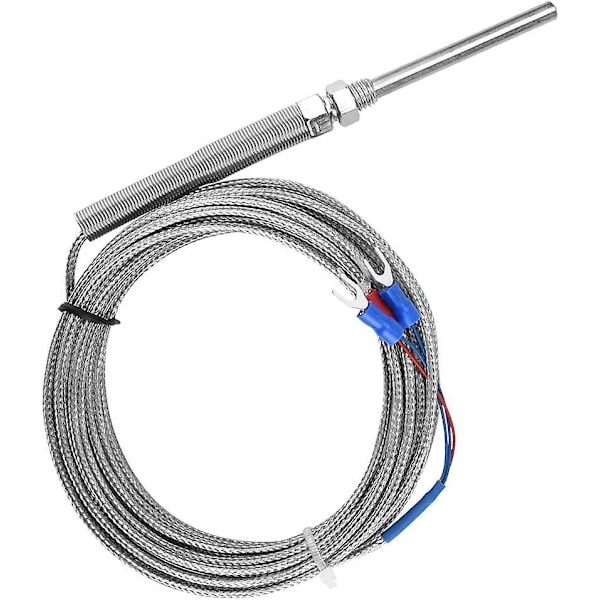 M8 Gevind PT100 Termoelement - 50mm Platin Modstand Termoelement Probe Temperatur Probe Ledning 0-400℃(5M)