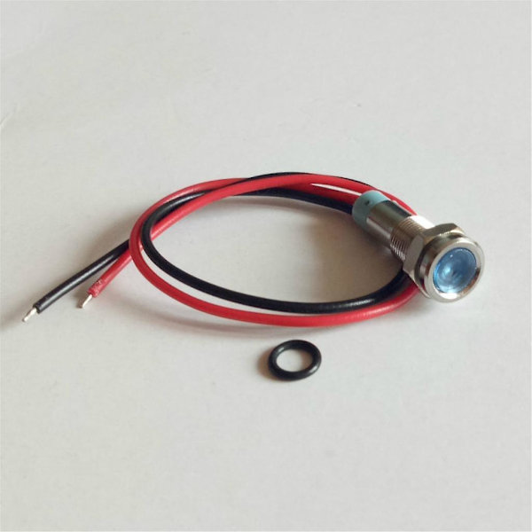 2 stk. 220V 6mm Signal Strømforsyning LED Metal Indikator Lys Lampe Blå & Rød-
