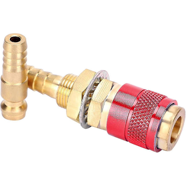 M8 Gas- og vand-hurtigkobling vand- og gasafkølet adapter til MIG TIG brænderfitting svejsebrænderfitting (rød)