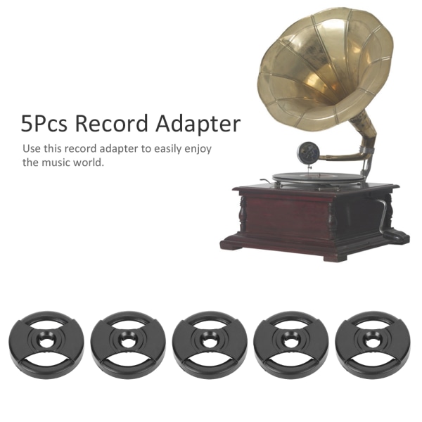 5 st Record Adapter Grammofon Vinyl Skivspelare Audio Musikinstrument Tillbehör