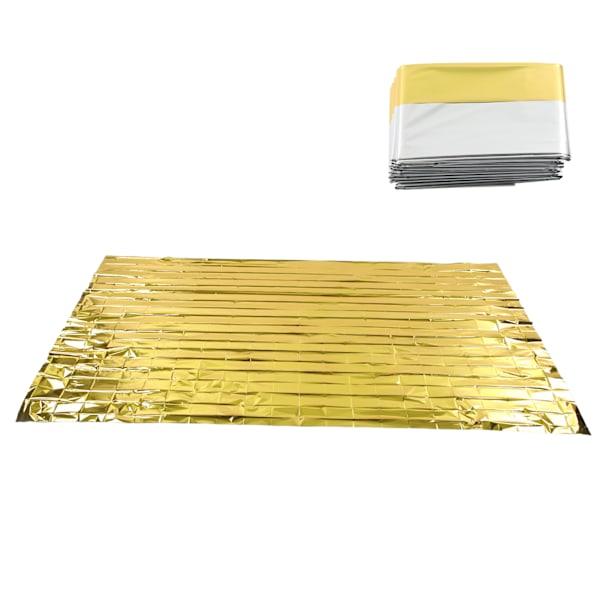 3PCS Nödfiltar Guld Silver 2 Färg Reflekterande Termisk Filt Vattentät Nöd Sovsäckar 130x210cm