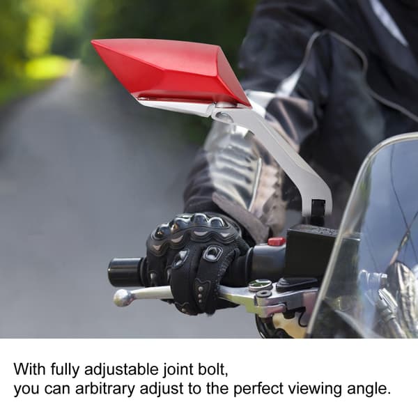 2 st Motorcykel Motorcykel Modifierad Backspegel Sidospeglar Röd