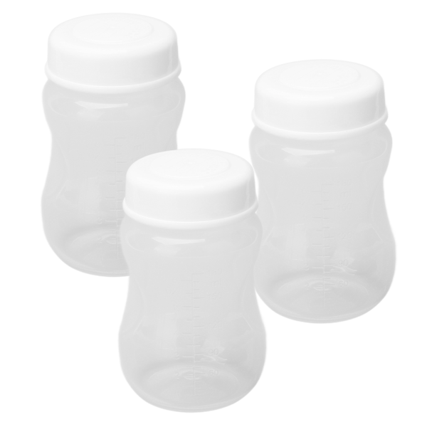 3-pack Bröstmjölksförvaringsburkar i PP med bred öppning, tätning, för bebis