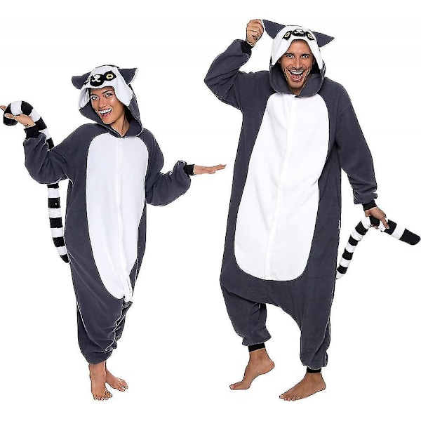 Funziez Adult Animal and Sea Creature Plush Cosplay Suit - Perfect Halloween Costume for Men and Women XX-Large Lemur