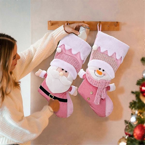 Julstrumpor Barnpresent Godispåse Jultomte - Strumpor Hängande Julgransprydnad