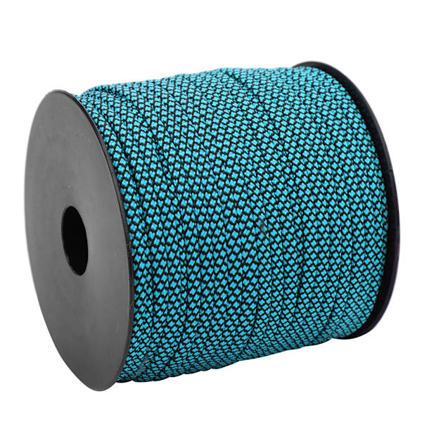 50M 4MM tjock 7-kärnig Paracord Rescue Knyttält Lanyard Campingrep för utomhusarmband WeavingBlå Svart