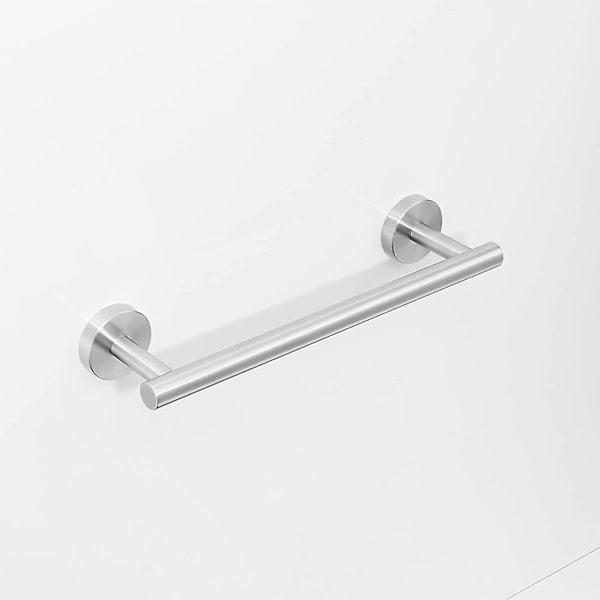 Rostfri handdukshållare med 30 cm lång stång, väggmonterad handdukshållare i borstad nickel finish, silverfärg