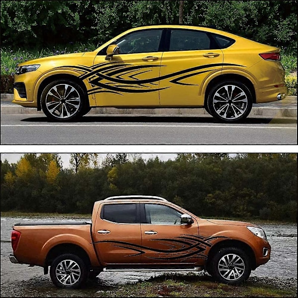 2 kpl Universaali Liekki Grafiikka Auto Auton Kori Sivutarra Liekki Kilpa-ajo Urheilu Itseliimautuva Sivunauha Tarran Koristelu Tarvikkeet Jeepille Kuorma-autolle SUV:lle