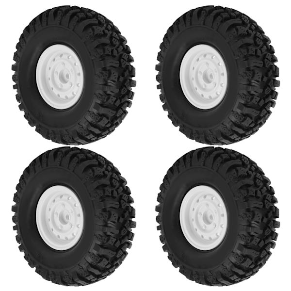 4 kpl 1/10 kauko-ohjattavan auton 1,9 tuuman alumiinivanteet ja 115 mm kumirenkaat RC-lisävarusteet, valkoinen
