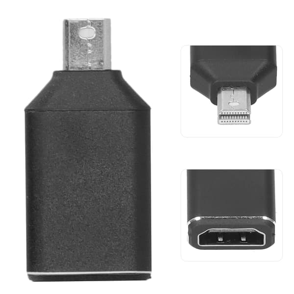 Mini DP til HD Multimedia Interface Adapter 1920x1080 DP Konverter til Computer/Projektor Sort