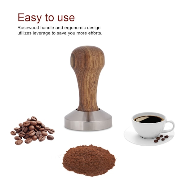 Praktisk kaffepress i rostfritt stål för espressopulver (58 mm)