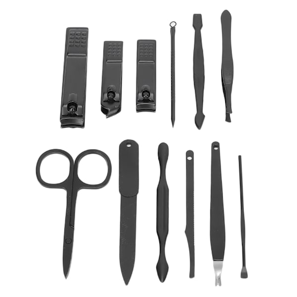 Set 12 verktyg Skärande liten bärbar prydlig nagelsax Grooming Kit med case för kontorsresor