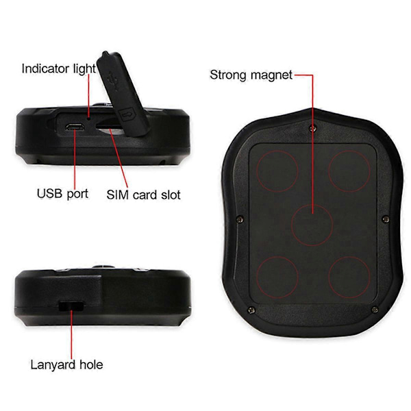 TK905B GPS-tracker, 10000mAh Trådlös Bilspårare