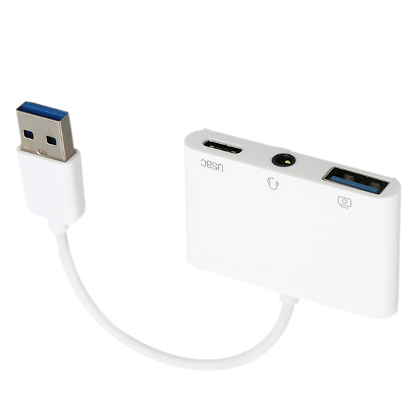 Hodesettladeradapter Multifunksjonsoppgradering Experience 3 i 1 hann til kvinne USB3.0 til 3.5 mm adapter