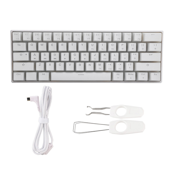61 näppäimen mekaaninen näppäimistö, langallinen Type-C, RGB-valolla, LED-taustavalaistu, punainen akseli tietokonepeleihin