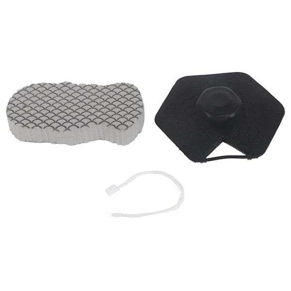2 stk multifunksjonell kroppsskrubb polygon 3D rask rebound dusjbørste svart grå