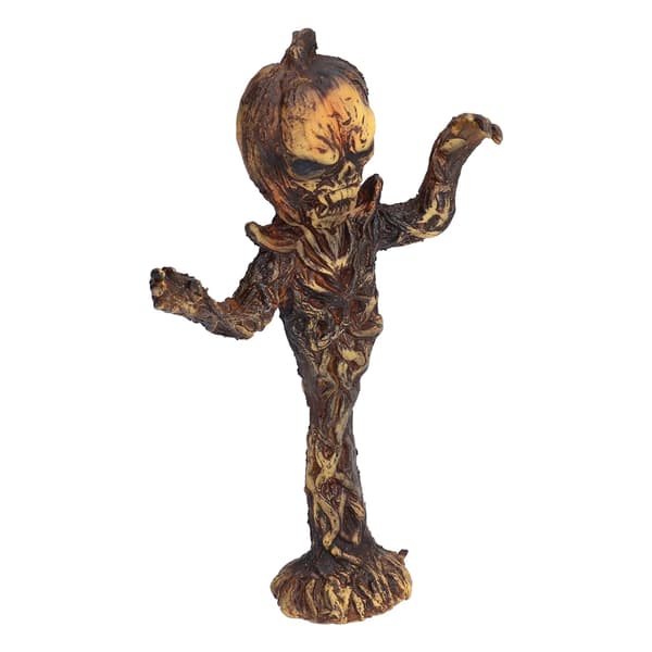 Skummelt gresskarhode-lys i harpiks, Halloween-hjemmedekorasjon, Halloween-skulpturpynt #A