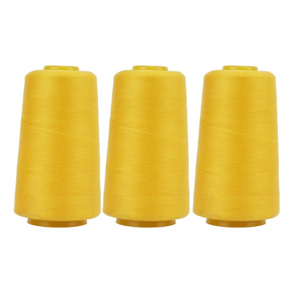 3st Serger-tråd Gul färg Robust Hållbar Hög styrka Bekväm textur Levande färg Gul tråd