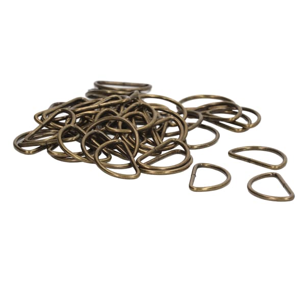 100 st Metall D-ringar Slät Yta Klassisk Look Metallringar Spänne för DIY Bälten Resväskor Handväskor Ryggsäckar Brons