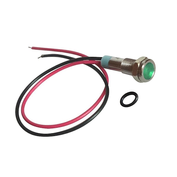 10 x 6mm LED Metall Indikatorlampa Vattentät Signal Pilot Instrumentbräda Lampa 6V Grön