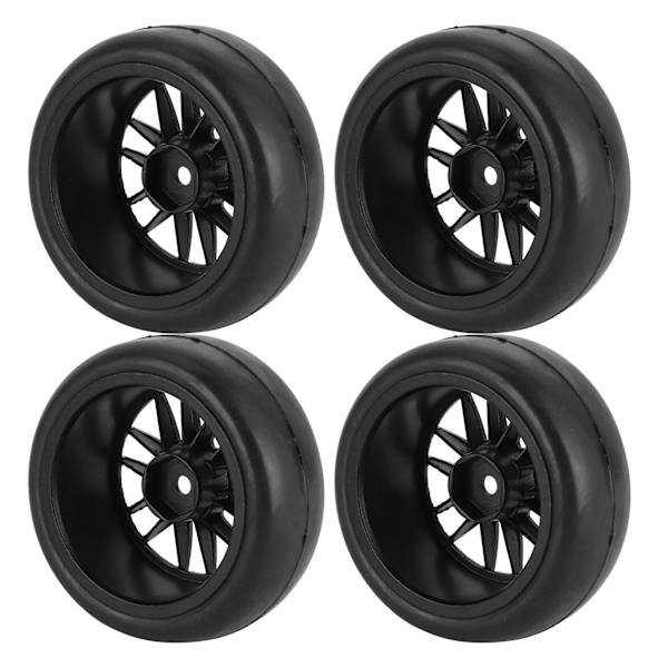 4 stk. 63MM fjernkontroll metallhjulnav gummihjul med adapter for WPL D12 RC lastebil