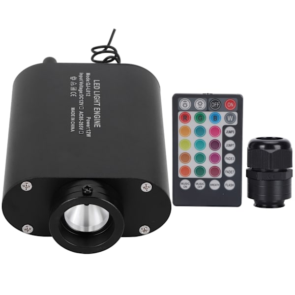 Fiberoptisk ljusmotor med fjärrkontroll 12W RGBW takbelysning för Bluetooth-app