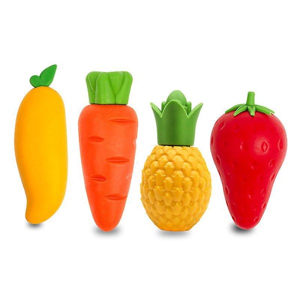 4 Pak Søde Frugt Viskelædere, Mango Ananas Jordbær Gulerod