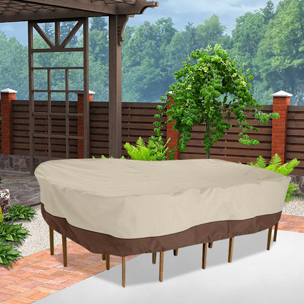 210D Oxfordtyg Trädgårdsmöbler Överdrag Utomhus Bord Stol Set Rektangulärt Dammskydd Överdrag 223x147x58cm