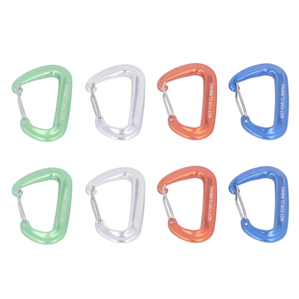 8Pcs Heavy Duty Carabiner Clips 12KN Lightweight D Ring Aluminum Alloy Carabiner for Camping Hiking Hammocks