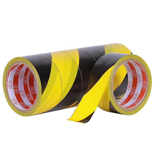 Advarselstape - 48 mm x 100 m pr. rulle - til gulv-/sikkerhedsmarkering - sorte/gule striber - Signaltapesikkerhedstape