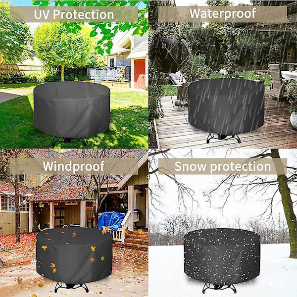 Udendørs Patio Firepit Borddækken - Vandafvisende, Vindtæt, Støvbestandig, UV-resistent - Robust, Sort - 70.9\" x 35.4\"