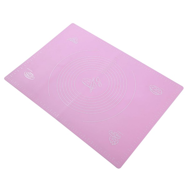 Hushåll Silikon Non-Stick Bakmatta med Vågar Rullande Deg Pad Kök Bakverktyg (Rosa 45x65cm)