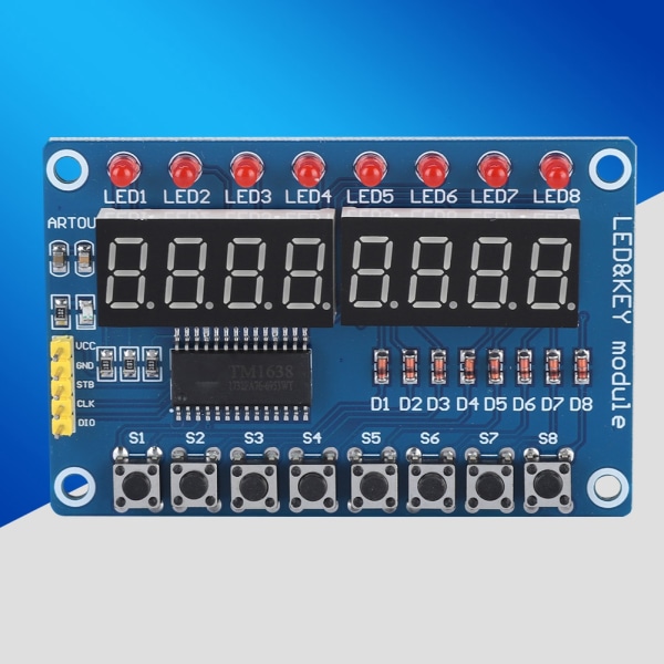 Ny 8-bitars digital LED-nyckel Digital Tube TM1638 Display Modul för Arduino AVR Authentic