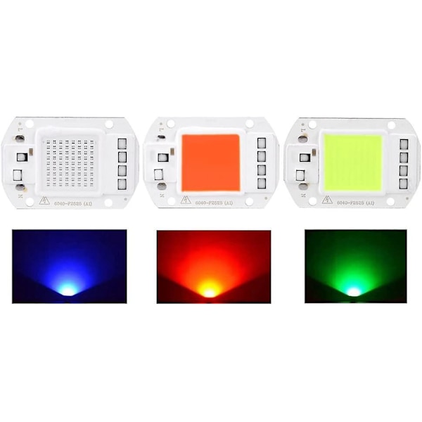 50W LED Kildechip COB Chip Super Lys Intensitet Lys Emitter Komponenter til DIY Vækstlys, Grøntsager Indendørs Plante og Blomst AC220V (Rød)