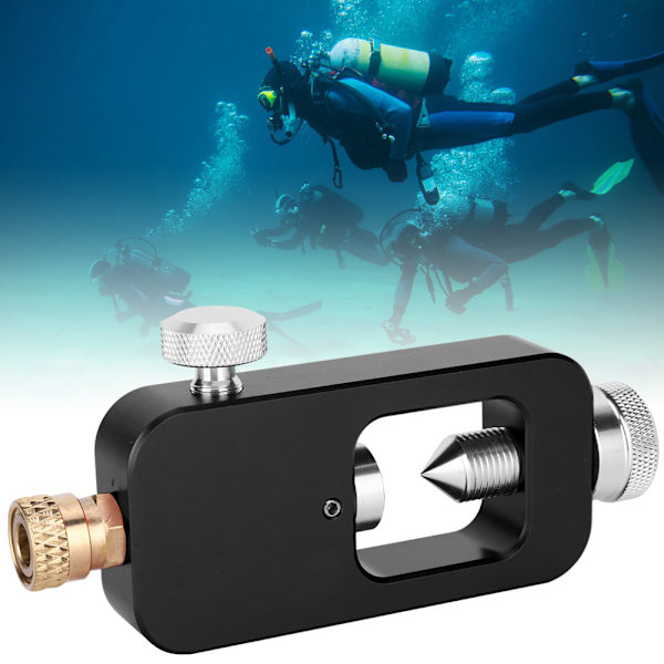 DEDEPU Scuba Adapter Heads Diving Transverter Stor flaske til liten flaske 8MM svart