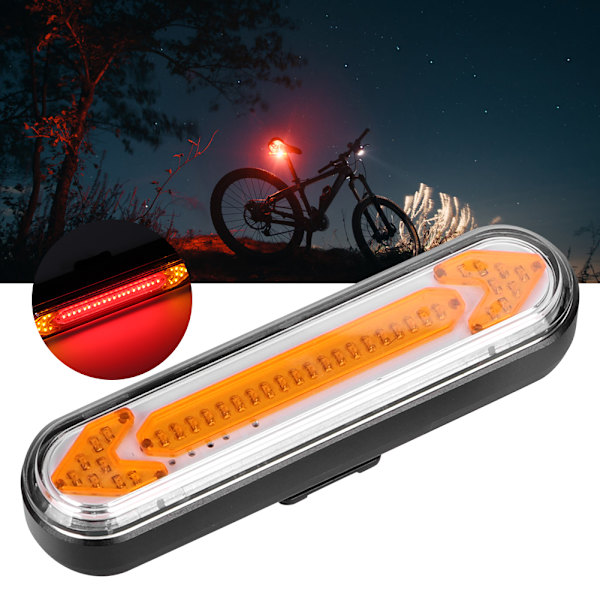 BK600 maastopyörä USB -lataus LED Langaton kaukosäädin Turvavaroitus Kääntyvä takavalo Polkupyörän pyöräilyvarusteetMusta puoli