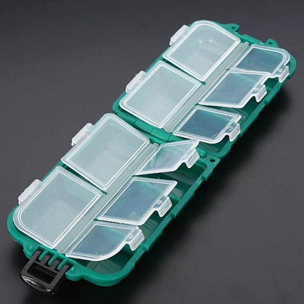 10 grids / Box Vanntett Hardt fiskeutstyr Box Case Kroker lokker agn Oppbevaringsboks