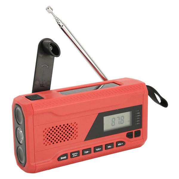 Käsikammen hätäradio monitoiminen FM AM WB kannettava aurinkoradio kotitalouksien hätätilanteisiin ulkona
