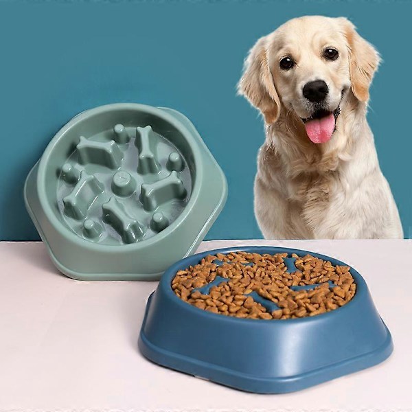 Naturlig Långsam(rosa) Matare Hundskål 19cm, Bambu Hund Långsam Matare för att Sakta Ner Ätandet, Anti-Halsningsskål Förebygger Risk för Kvävning Uppblåsthet Överätning - Interact