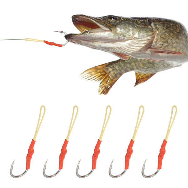 5 stk rustfrit stål styrke skarpe fiskekroge med modhager lokkemad havfiskegrej havvand korrosionsbestandighed9/0#