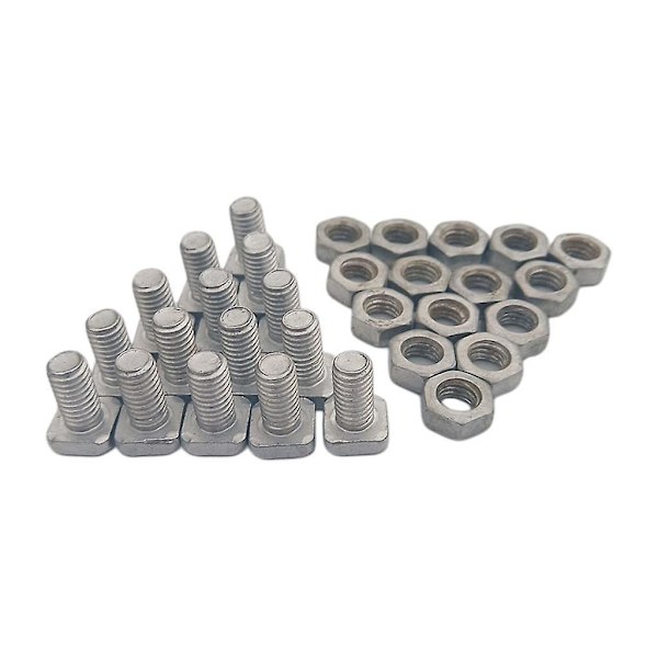 15 st Aluminiumlegering Fyrkantshuvud Växthus Muttrar och Bultar Ersättning
