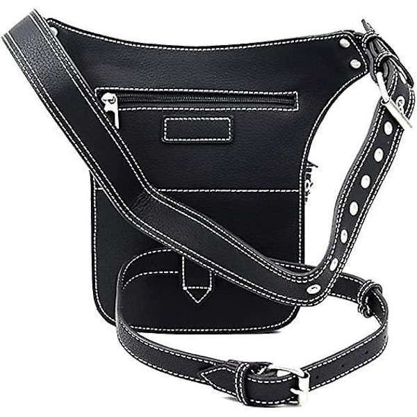 Steampunk Midjeväsk Fanny Pack Mode Gotisk Läder Axelremsväska Messenger Väskor Lår Ben Höft Holster Plånbok Reseväska